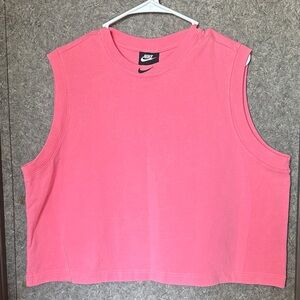 🔥 NWT Nike Women's Vibrant Pink Cropped Muscle Tee 2XL standard fit CZ9852-875